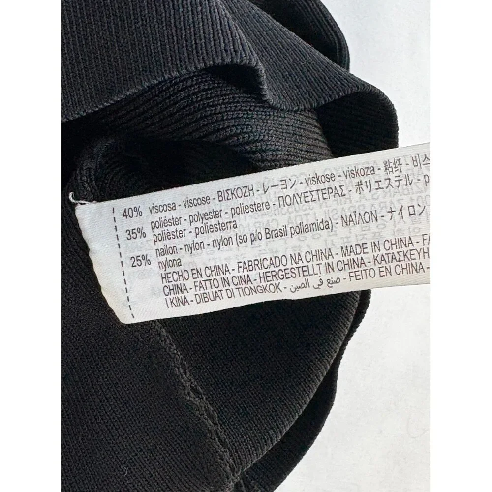 Zara Juniors Long Sleeve Cropped Ribbed Sweater Black Size S Jacquard Basics